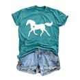 thumbnail image 4 of TSADFHJI Hauts Col en V pour Femmes Rouge T-Shirt d'Été Imprimé Confortable et à la Mode en Coton Coloré Manches Courtes TTG Vert Menthe, 4 of 4