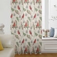 thumbnail image 6 of Cardinal Bird Sheer Curtains 54 Inches Long, Holly Branches Berry Winter Beige Light Filering Curtains, Breathable Simi Curtain Privacy Drapes for Kitchen Bathroom Nursery Small Window Treatment, 6 of 9