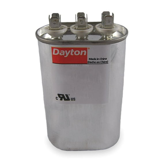 Dayton Motor Dual Run Cap,17.5/5 MFD,370V,Oval 2MDX4