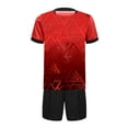 thumbnail image 3 of JanJean Kids Boys Soccer Jersey and Shorts Set Athletic T-Shirt Football Team Training Uniforms Red 4, 3 of 5