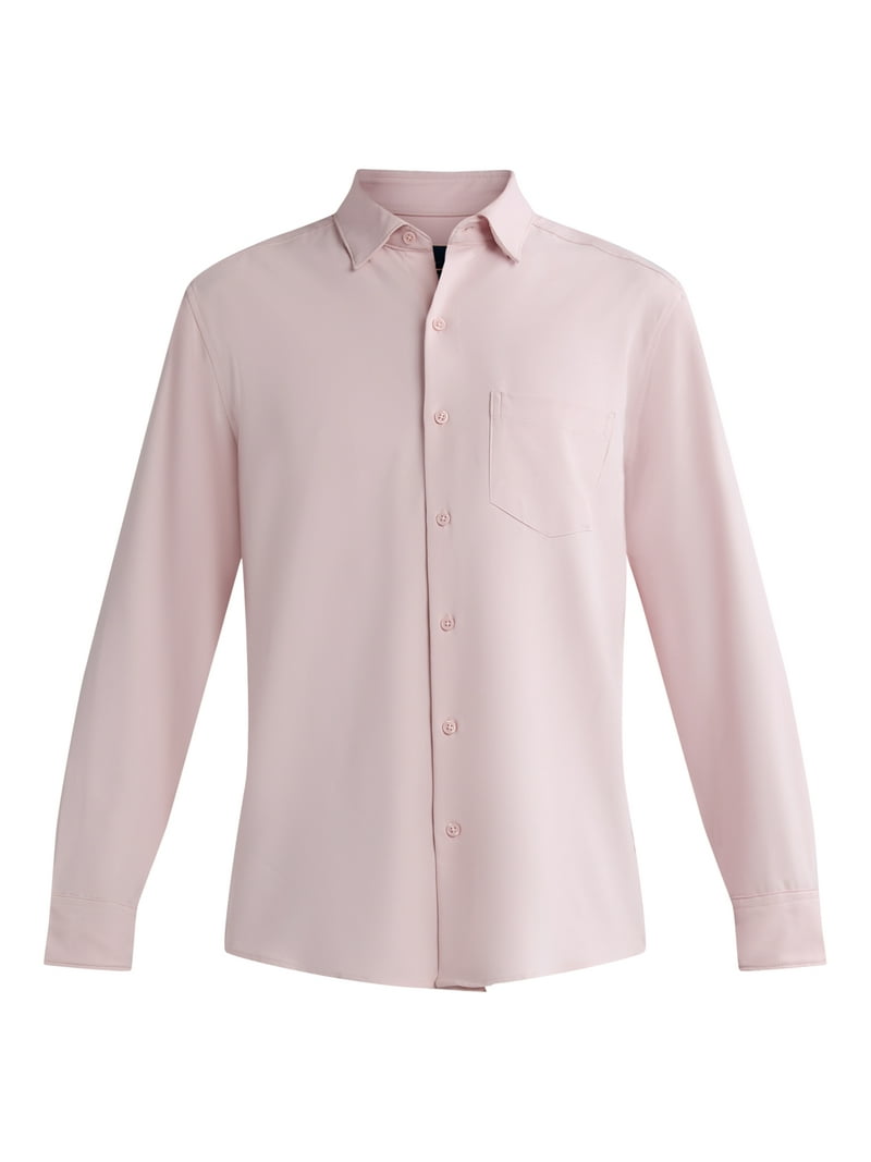 walmart george dress shirts George Men's Classic Dress Shirt with Long Sleeves, Sizes S-3xl, Size: Large, Blue