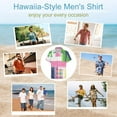 thumbnail image 6 of Blue Geometric Men's Shirt Short Sleeves Printed Button Down Summer Shirts, 6 of 6