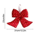 thumbnail image 3 of yulier Red Christmas Bow Ornaments, Large Velvet Bows, Christmas Tree Xmas Wreath Decorations, Xmas Holiday Party Supplies, 12.2"x9", 3 of 6