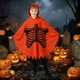 thumbnail image 6 of Girls Hooded Jumpsuits Long Sleeve Graphic Bluses Halloween Themed Party Costume Stylish Festival Tops for Kids, 6 of 8