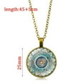 thumbnail image 4 of AYYUFE Women Glass Necklace Mandala Vintage Glass Cabochon Pendant Alloy Long Chain Mandala Necklace Jewelry Gift for Girls, 4 of 8