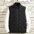thumbnail image 2 of Hfyihgf Men's Winter Warm Outdoor Padded Puffer Vest Quilted Sleeveless Jacket Coat Zipper Slim Stand Collar Waistcoats(Black,XL), 2 of 8