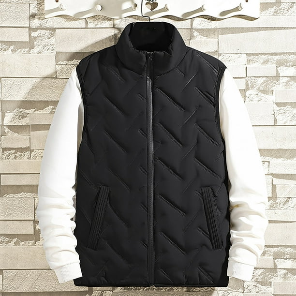 Men's Winter Warm Outdoor Padded Puffer Vest Thick Fleece Lined ...