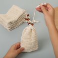 thumbnail image 6 of Sunsanly 5Pcs Soap Bag, Natural Sisal Soap Saver Bag Pouch Mesh Net Waste Plastic-free Exfoliating Foaming and Drying Soap Holder for Shower, 6 of 8