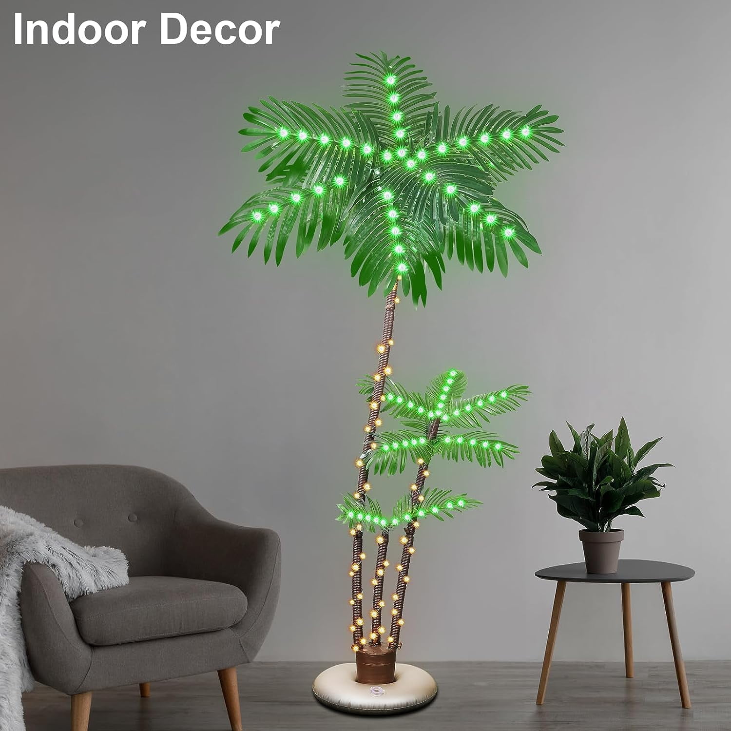 Oumilen 6 FT in LED Artificial Palm Tree Pot