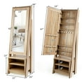 thumbnail image 3 of Gymax Elegant Full-Length Mirror Jewelry Armoire, Natural Color, 21 x 16 x 68 Inches, 3 of 10