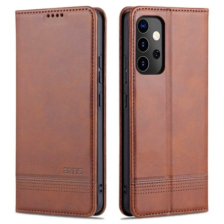 Shoppingbox Case for Samsung Galaxy A82, Leather Wallet Case with Kickstand Card Slots Shockproof Protection Cover - Brown