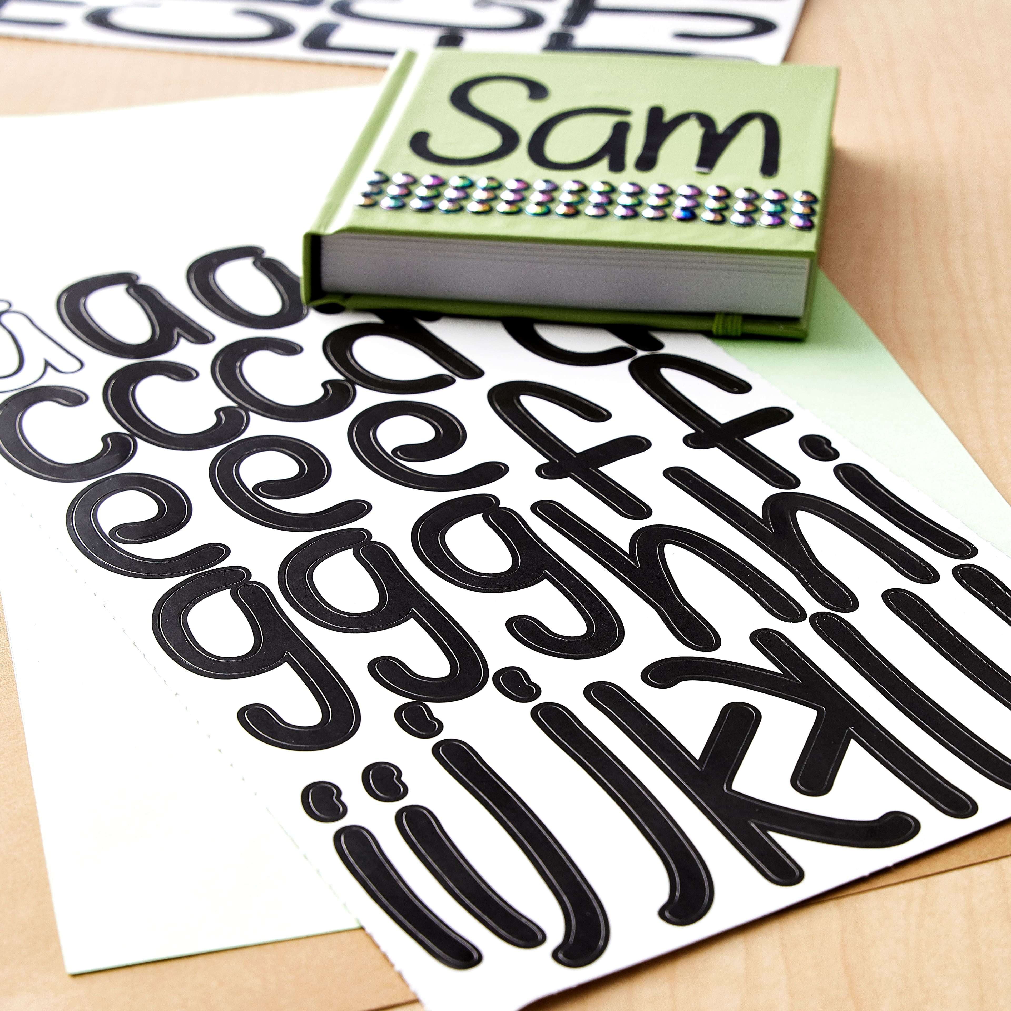 Recollections Black Large Font Alphabet Stickers, 12 Pack