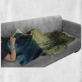 thumbnail image 6 of Mermaid Soft Flannel Fleece Throw Blanket, Digital Render of Mermaid Turtle Fantasy World in Ocean Under the Sea Art, Cozy Plush for Indoor and Outdoor Use, 50" x 60", Multicolor, by Ambesonne, 6 of 6