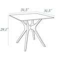 thumbnail image 7 of Luxury Commercial Living 31.5" White Solid Square Patio Dining Table, 7 of 7
