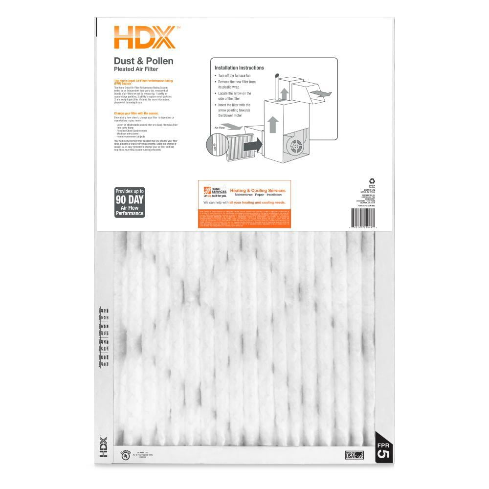 HDX MERV 8 FPR 5 Pleated Furnace Air Filter, Standard, 16"x 25" x 1", 3-Pack