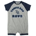 thumbnail image 2 of Infant  Heather Gray Tampa Bay Rays Extra Base Hit Raglan Full-Snap Romper, 2 of 3