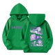 thumbnail image 1 of Moonsky Sudadera con capucha y cordón HUNTRX, estampado de grupo de chicas coreanas, jersey corto, suave y cómodo, top de manga larga para primavera y otoño. Verde 140, 1 of 2