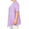 thumbnail image 3 of Moa Collection Women's Plus Size Short Sleeves Draped Open Front Casual Solid Cardigan, 3 of 5