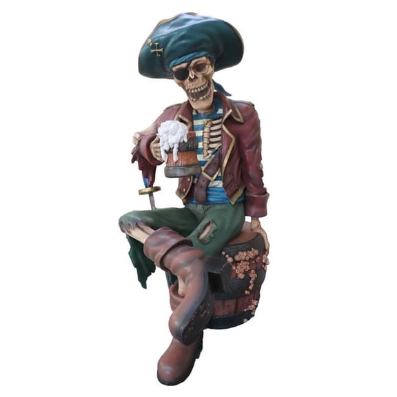 Queens of Christmas Pirate Sitting on A Barrel Decoration