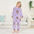 thumbnail image 5 of Fluffy Pajamas Set Fuzzy Winter Warm Pj Sets Pullover Tops and Long Pants Purple Adorable Mermaid X-Small, 5 of 8