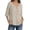 Beige, variant on Mid Sleeve Tops For Women Loose Pleated Front Elbow Length V Neck T Shirts Trendy Blouses Pullover Outfits XXL