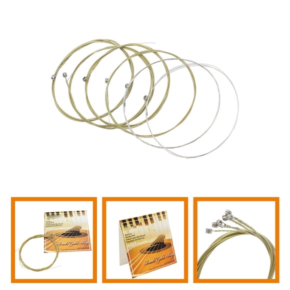WASHWEPE 6Ud Cuerdas Para Guitarra Acústica De Latón Resistentes Para Reemplazo Y Uso En Guitarras Folk