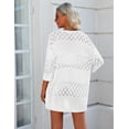 thumbnail image 3 of Zeagoo Womens 2025 Lightweight Crochet Cardigan Sweaters Open Front 3/4 Sleeve Knit Kimono Summer Boho Cover Up, 3 of 5