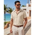 thumbnail image 5 of COOFANDY Men's Cuban Guayabera Linen Shirt - Short Sleeve Casual Beach Summer Button Down, 5 of 8