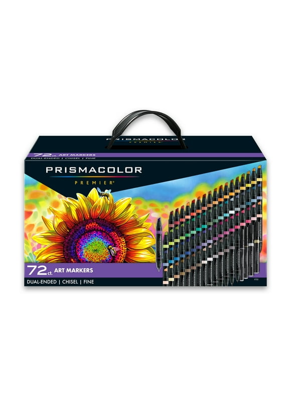 Prismacolor Premier Double-Ended Art Markers, Fine and Chisel Tip, Assorted Colors, 72 Count