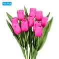 thumbnail image 3 of Uxcell 14" Artificial Tulips Flowers Floral Arrangements Bouquet Decor, Fuchsia 15 Stems, 3 of 6