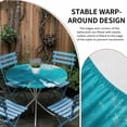 thumbnail image 2 of Teal Blue Ocean Shark Round Tablecloth for 36-44 Inch Tables, Fitted Table Cover with Elastic Edge, Coastal Wave Summer Beach Waterproof Outdoor Table Cloth Protector for Patio Garden Dinner Picnic, 2 of 9