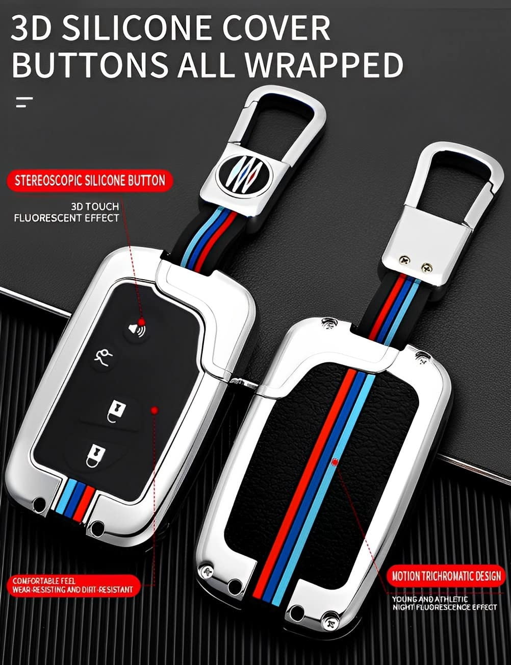 for Lexus Key Fob Cover Case, Metal Shell Smart Key Holder Compatible for RX350 RX450h CT200H IS250 LS460 GX460 GS300 GS350 ES350 LX570 IS350