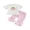 Pink, variant on BemeyourBBs Kids Toddler Baby Girl Summer Clothes Little Girls Summer Strawberry Outfits Strawberry Embroidery Ruffle Short Sleeves T-Shirt and Elastic Plaid Flare Pants Set