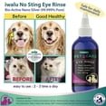 thumbnail image 2 of Eye Cleaner For Dogs & Cats - Eye Wash Drops Tear Stain Remover Wipes, Itchy Allergy Eye Drops Relief Meds, Pet Stuff Essential Supplies, Support Runny Eyes Best Allergy Medication For Dogs IWALU 4oz, 2 of 5