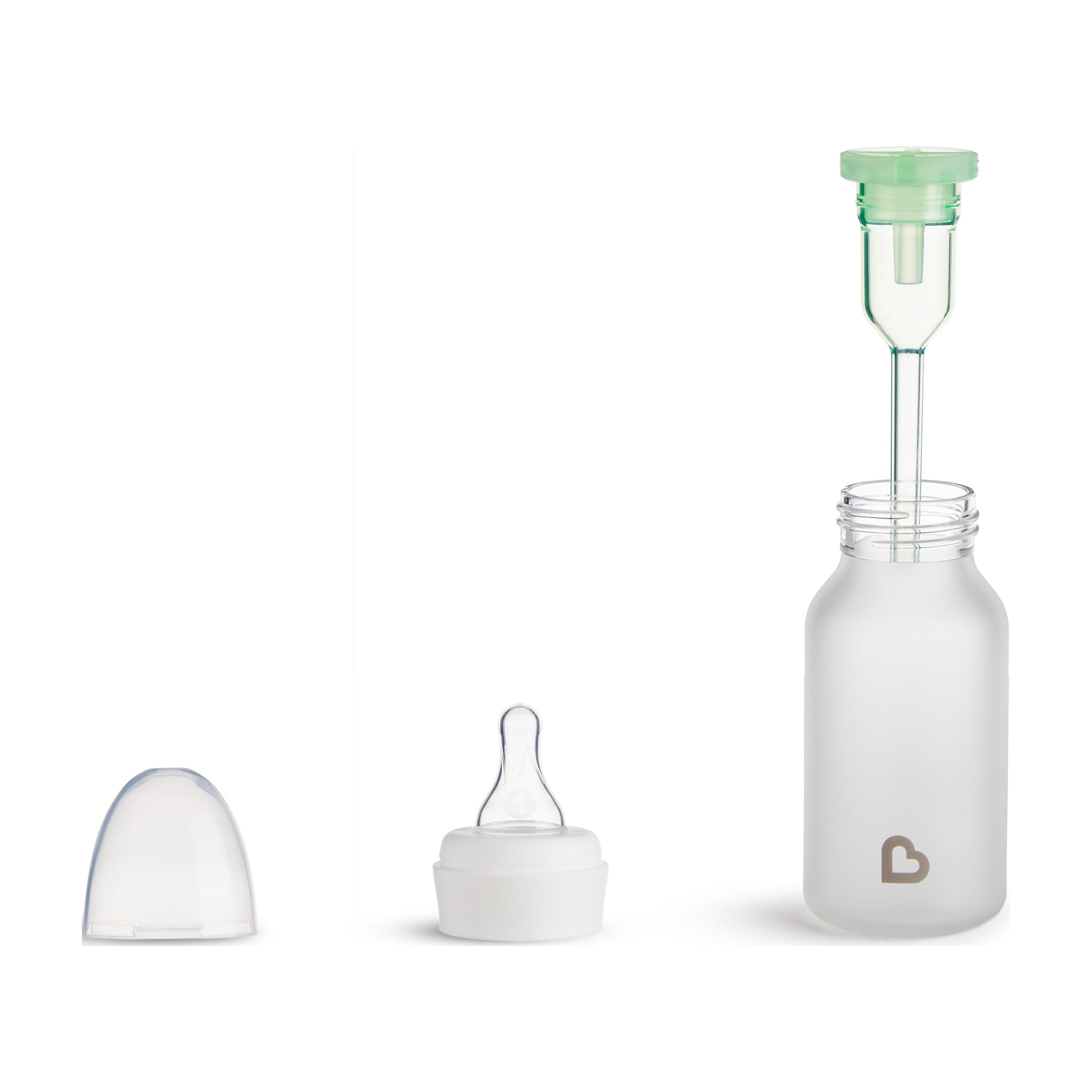 Munchkin Bond™ Silicone Coated Glass Baby Bottles - Anti-Colic Feeding System with Natural Feel Nipples, 4 ounce, 2 Pack, White
