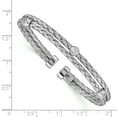 thumbnail image 2 of Beautiful Sterling Silver Polished Rhodium-plated Double Strand CZ Cuff Bangle, 2 of 2