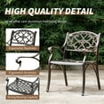 thumbnail image 2 of PATIO-IN Cast Aluminum Patio Chairs Set of 2 with Armrests,Metal Bistro Chairs Outdoor Patio Dining Chairs for Garden,Bronze, 2 of 7