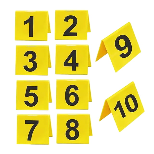 10 Pcs Evidence Markers - 2.95x3.54 Inch, Double-Sided Numbers 1-10, Durable Plastic, Easy to Read, for Crime Scenes/Parties/Clue Games, Stackable Storage