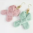 thumbnail image 4 of Skymirror Solid Color Wide Korean Style Kids Scarf Autumn Winter Double-sided Imitation Rabbit Fur Cross Collar Scarf, 4 of 8