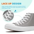 thumbnail image 3 of Kids High Top Canvas Sneakers Girls Boys Lace Up Classic Casual Shoes Toddler Comfy Fashion Running Walking Shoes Indoor Outdoor, 3 of 8