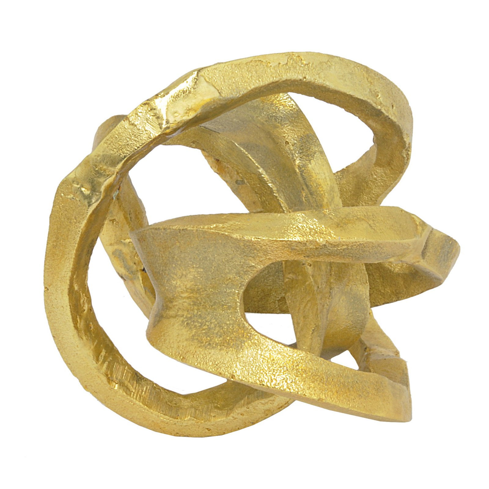 Three Hands Gold Metal Knot sculpture