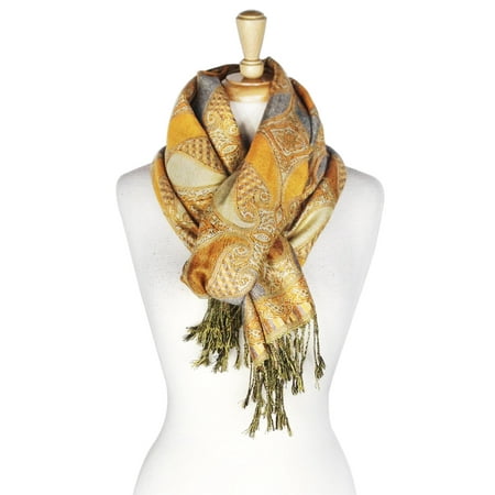 Layer Scarf - Paisley Pattern Tow Layered Woven Pashmina Shawl Scarf Wrap Stole