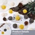 thumbnail image 6 of 15Pcs 3 Colors Wicker Rattan Balls Decorative Orbs Vase Fillers for Craft Party Wedding Decoration Mixed Color 49~50mm 5pcs/color DIY for DIY, 6 of 7