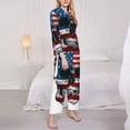 thumbnail image 3 of Sigee American Flag Skull for Women’s Pajama Sets Long-Sleeved Pjs Sets for Women 2 piece Sleepwear-Medium, 3 of 7
