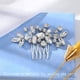 thumbnail image 5 of Peineta para el pelo de boda con cristales para novia, accesorios para el cabello con peines laterales para novia con diamantes de imitación para mujeres y niñas (A Silver), 5 of 6