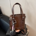 thumbnail image 3 of Bolso de hombro tipo cubo con tendencia de color en contraste retro para mujer, nuevo estilo 2025, bolso de hombro versátil a la moda, diseño de nicho, bolso de mano sencillo, 3 of 5