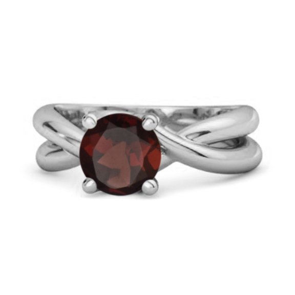 0.25 Ctw Round Cut Garnet 925 Sterling Silver Embrace Valentines Day Gifts Ring