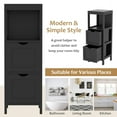 thumbnail image 5 of Costway Bathroom Floor Cabinet Freestanding Side Storage Organizer with 2 Removable Drawers Black, 5 of 10