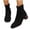 Black, variant on Xfvqtps Womens Fashion Boots Winter Ankle Booties Chunky Heel Skinny Suede Boots with Side Zipper for Casual Comfort Outdoor Black