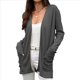 thumbnail image 3 of Suéter de Punto con Capucha y Mangas Largas Abiertas para Mujer 2025, Prenda Exterior Tipo Cárdigan Gris Oscuro XL, 3 of 10